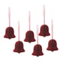 Broste Copenhagen - Chime Bell Pendentif décoratif, Ø 4,5 x H 5 cm, pompeian red (lot de 6)