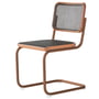 Thonet - S 32 V chaise, bois de rose / chêne teinté / cannage avec tissu de soutien dark melange
