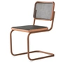 Thonet - S 32 V chaise, bois de rose / chêne teinté / cannage avec tissu de soutien en plastique dark melange
