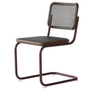 Thonet - S 32 V chaise, châtaignier / chêne teinté / cannage avec tissu de soutien en plastique dark melange