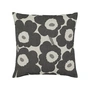 Marimekko - Pieni Unikko housse de coussin, 47 x 47 cm, blanc cassé / charcoal / sable