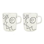 Marimekko - Oiva Piirto Unikko Gobelet avec anse, 250 ml, blanc / noir (set de 2)