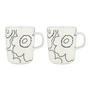 Marimekko - Oiva Piirto Unikko Gobelet avec anse, 250 ml, blanc / noir (set de 2)