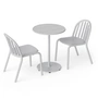 Fatboy - Fred's Outdoor table Ø 60 cm + chaise (set de 2), gris clair (édition exclusive)