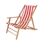 Jan Kurtz - Maxx Deckchair bois de teck, housse Designers Guild rayures rouges