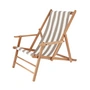 Jan Kurtz - Maxx Deckchair bois de teck, housse Designers Guild rayures taupe