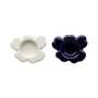 Marimekko - Unikko Porte-bougies à réchaud, blanc mat / cobalt (set de 2) (60th Anniversary Collection)