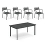 Emu - Star Table d'extérieur 160 x 90 cm + chaise à accoudoirs (set de 4), fer antique
