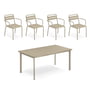 Emu - Star Outdoor Table 160 x 90 cm + chaise à accoudoirs (set de 4), taupe