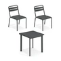 Emu - Star Outdoor Table 70 x 70 cm + chaise (set de 2), fer antique