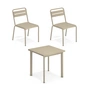 Emu - Star Outdoor Table 70 x 70 cm + chaise (set de 2), taupe