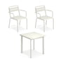 Emu - Star Outdoor Table 70 x 70 cm + chaise avec accoudoirs (set de 2), blanc