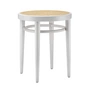 Thonet - 214 RH Tabouret, cannage avec tissu de soutien synthétique / hêtre lasuré blanc (TP 200)