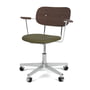 Audo - Co Task Chaise de bureau avec accoudoirs, chêne teinté foncé / army (cuir)