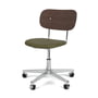 Audo - Co Task Chaise de bureau, chêne teinté foncé / army (cuir)