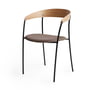 New Works - Missing Chaise avec accoudoirs, chêne laqué / acier revêtu par poudre noir / Barnum Dark Taupe 10