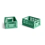 HAY - Colour Crate Panier Mini, 17 x 13 cm, dark mint , recycled (set de 2)