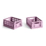 Hay - Colour Crate Panier Mini, 17 x 13 cm, dusty rose, recycled (set de 2)