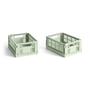 Hay - Colour Crate Panier Mini, 17 x 13 cm, mint, recycled (set de 2)