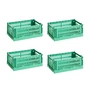 HAY - Colour Crate Panier S, 26,5 x 17 cm, dark mint , recycled (set de 4)