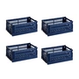 HAY - Colour Crate Panier S, 26,5 x 17 cm, dark blue, recycled (set de 4)
