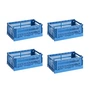 HAY - Colour Crate Panier S, 26,5 x 17 cm, electric blue, recycled (set de 4)