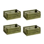HAY - Colour Crate Panier S, 26,5 x 17 cm, olive, recycled (set de 4)