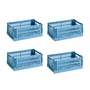 HAY - Colour Crate Panier S, 26,5 x 17 cm, sky blue, recycled (set de 4)