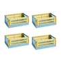 HAY - Colour Crate Mix Panier S, 26,5 x 17 cm, dusty yellow, recycled (set de 4)