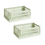 HAY - Colour Crate Panier S, 26,5 x 17 cm, mint, recycled (lot de 2)