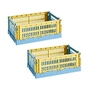 HAY - Colour Crate Mix Panier S, 26,5 x 17 cm, dusty yellow, recycled (lot de 2)