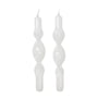 Broste Copenhagen - Twist Bougie, pure white (set de 2)