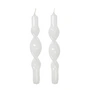 Broste Copenhagen - Twist Bougie, pure white (set de 2)