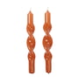 Broste Copenhagen - Twist Bougie, orange brûlé (set de 2)