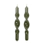 Broste Copenhagen - Twist Bougie, grape leaf green (set de 2)