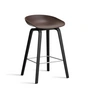 HAY - About A Stool AAS 32 H 65 cm, chêne laqué noir / acier inoxydable / raisin 2. 0 (patins en plastique)