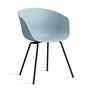 HAY - About A Chair AAC 26 , noir / slate blue 2. 0 (patins en plastique)