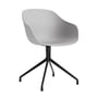 Hay - About A Chair AAC 220, noir / concrete grey 2. 0 (patins en feutre)