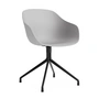 HAY - About A Chair AAC 220, noir / concrete grey 2. 0 (patins en plastique)