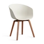 HAY - About A Chair AAC 22, noyer laqué / melange cream 2. 0 (patins en plastique)