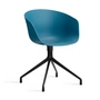 HAY - About A Chair AAC 20, noir / azure blue 2. 0 (patins en feutre)
