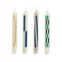 HAY - Pattern Bougies à tige, H 24 cm, cream / dark (set de 4)