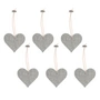 HEY-SIGN - Pendentif coeur, gris clair chiné (lot de 6)