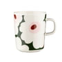 Marimekko - Oiva Unikko Gobelet avec anse, 250 ml, blanc / vert foncé / light pink