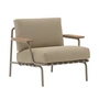 Muuto - Settle Outdoor Lounge Chair, marron / taupe (tissu Ribbed Weave 5)