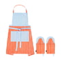 Marimekko - Piccolo set de cuisine, tablier de cuisine & gants de four, blanc / rouge tomate / bleu clair (3 pièces)
