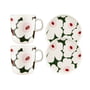 Marimekko - Oiva Unikko Set de petit déjeuner, blanc / vert foncé / light pink (4 pièces)