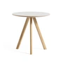 HAY - Copenhague CPH20 2. 0 Table d'appoint Ø 50 cm, chêne laqué / linoléum blanc cassé