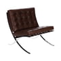 Knoll - Barcelona Fauteuil relax, chrome / cuir marron foncé Venezia