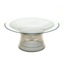 Knoll - Platner Table basse Ø 91,5 cm, nickel poli / verre cristal